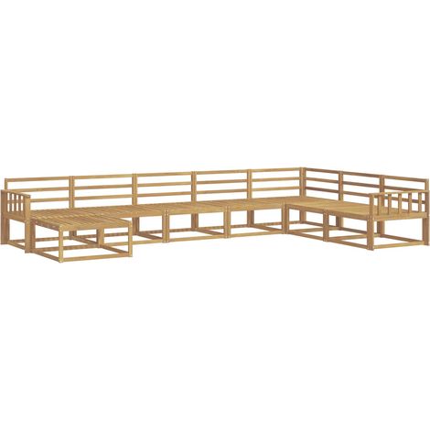 Outdoor-Sofagarnitur 8 pcs Weiß Massivholz Akazie vidaXL
