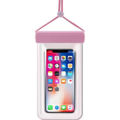 Wasserdichte Handyhülle 115 mm x 220 mm, Tasche für den Pool, Strand Pink (1/5)