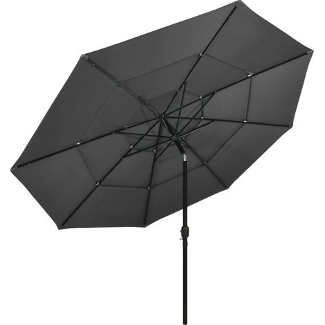 Maison Exclusive - Sonnenschirm mit Aluminium-Mast 3-lagig Anthra