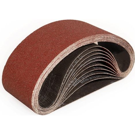 Bandes Abrasifs 100x610 mm-12 Pièces de 80 Grain Bande Ponceuse pour Ponçage et Polissage avec Ponceuse à Bande (1/5)