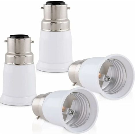Adaptateur de douille (lot de 4) - Convertisseur de douille B22 vers E27 - Adaptateur de douille à baïonnette pour lampe LED halogène (1/4)