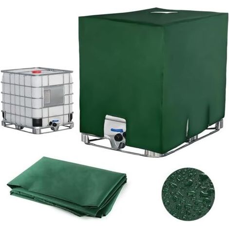 Bâche IBC 1000L Karteo 120x100x116cm Oxford imperméable anti-UV verte (1/5)