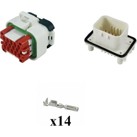 Kit Connettore Ampseal Maschio 14 Vie bianco da circuito stampato
