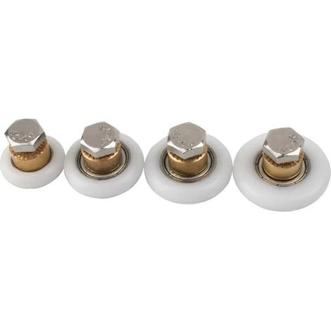 Jeu de 20 roulettes pour porte de douche en verre, diamètre 25 mm, poulies haute performance pour mécanisme de porte coulissante de salle de bain (1/5)