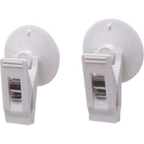 1 paire de supports à ventouses pour vitres intérieures de voiture, fixations de voiture, ventouses en plastique, supports détachables, rideaux pare-soleil, pinces à serviettes et pinces à tickets (bl (1/5)