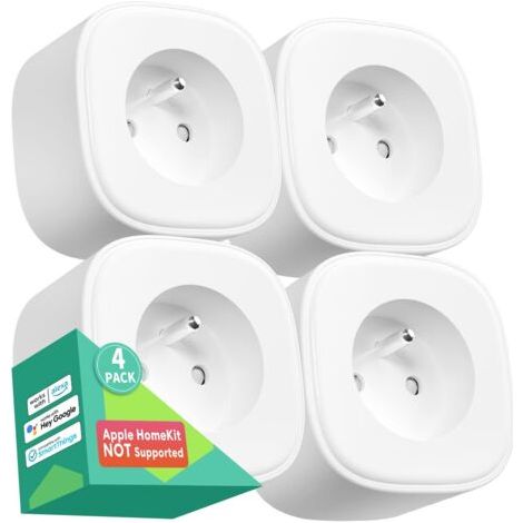 Prise Connectée WiFi (Type E), Prise Intelligente Compatible avec Alexa, Google Home et SmartThings, Prise Française avec Contrôle à Distance, Commande Vocale et Fonction de Temps (1) (1/5)
