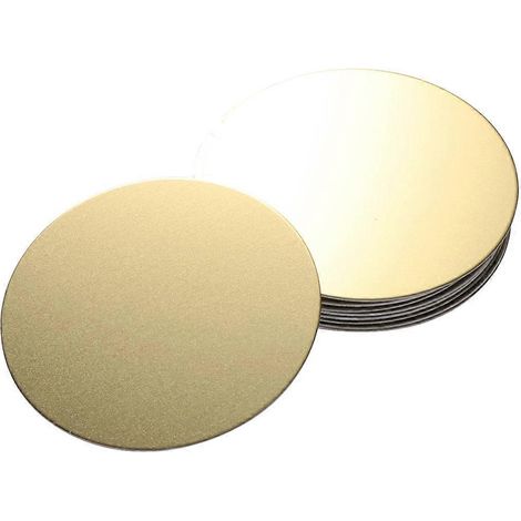 Kit de montage adhésif en métal (10 pièces) avec autocollants et supports magnétiques pour voiture ou véhicule (doré/diamètre : 4 cm) (1/4)