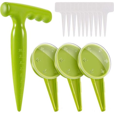 Set di 14 pezzi per la distribuzione di semi Allecto con manico regolabile, ideale per giardino e serra, completo di etichette per piante. (1/5)