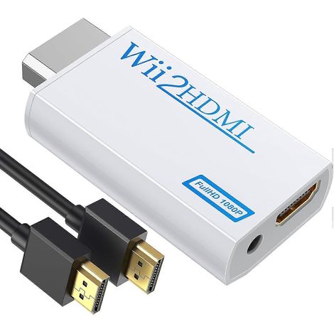 Adaptateur convertisseur Wii vers HDMI avec câble HDMI pour la connexion à la console Wii. (1/5)