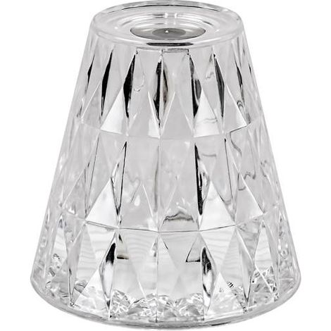 SIGGY, INDOOR TRANSPARENT PLASTIC TABLE LAMP, 2W, WITH SHADE (1/5)