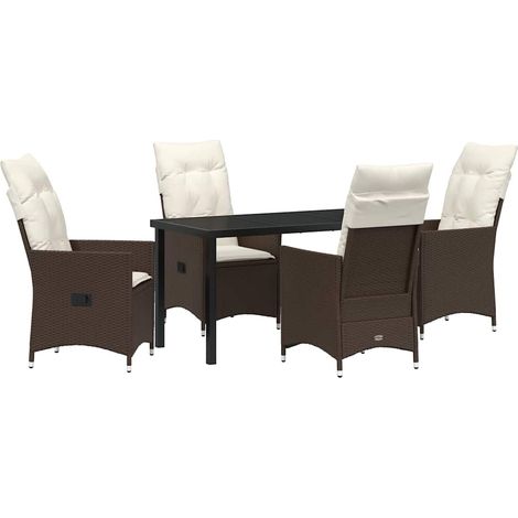 Maison Exclusive - Conjunto de Comedor de Jardín 5 pcs Marrón rat (1/5)