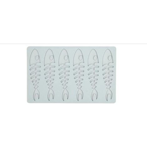 Moule en silicone - 16 x 11 cm - Gris - Ustensiles de cuisine - Design décoratif multifonctionnel - Pâtisserie - Forme de poisson - Matière souple (1/5)