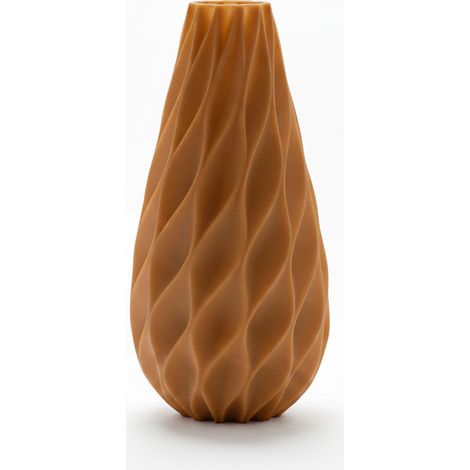 Vase décoratif aux lignes arrondies, brun, forme minimaliste (1/3)