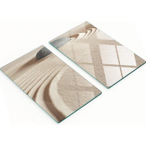 Tablas de cortar decorativas de vidrio templado con diseño de piedra y arena, 2x30x52 cm. (1/5)