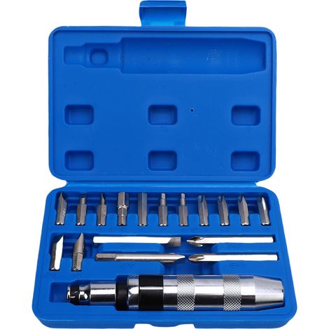 CRV 1/2-Zoll-Handschlagschrauber-Set, reversibler Handschrauber mit Bits zum Lösen verrosteter Befestigungselemente und festsitzender Schrauben, 18-teilig (1/5)