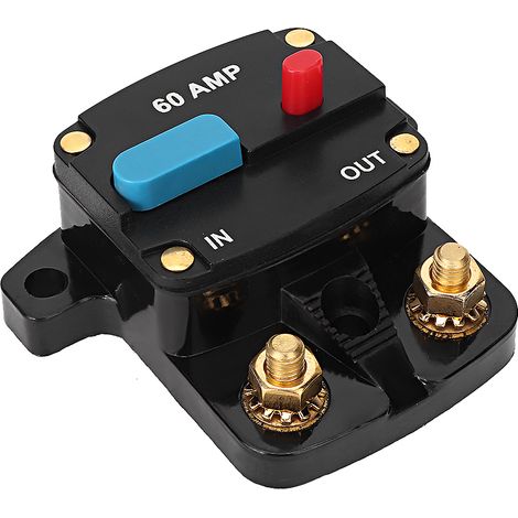 12V 60A Coupe-Circuit Audio Auto Réarmable Manuel Support Fusible (1/5)