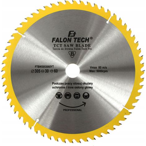 Lame de scie carbure pour bois 305 mm x 30 mm 60 dents WIDIA Falon-Tech (1/2)