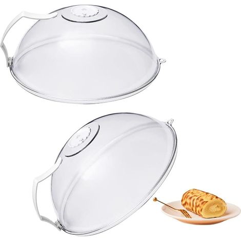 2 Pièces Couvercle pour Micro Ondes avec Poignée, Couverture de Nourriture pour Micro Ondes, Couvercle pour Micro Ondes, Housse Micro Ondes, Anti Éclaboussures Micro Ondes, pour Fruits et Légumes (1/5)