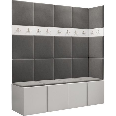 Conjunto para recibidor Pinis II, Manila 16, 186x168x46cm, Aglomerado laminado, Tapiz, Montada en la pared, Colocada (1/5)