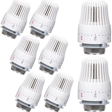 Thermostatic Radiator Valves Automatic Temperature Control Valves Antifreeze Radiator Valves Heating Systems for Home Office (8 Pieces) (1/5)