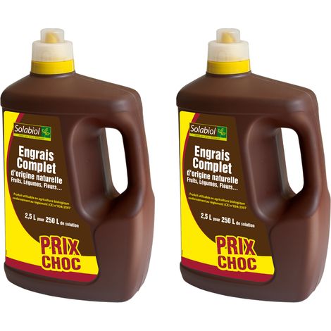 SOLABIOL SOLICOMP25X2 - Engrais Complet Liquide  - 2x2,5L - -Engrais Universel -Facile à doser - Utilisable en Agriculture Biologique (1/5)