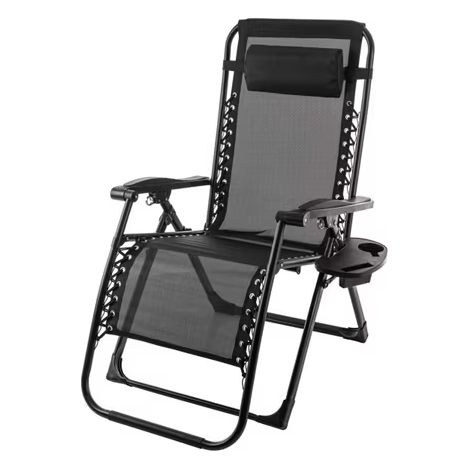Practixx Fauteuil transat de Jardin Pliable PX-LSK-1 - Longueur Totale 180 cm - Longueur du Coussin 160 cm - Largeur d’Assise 60 cm - Gris
