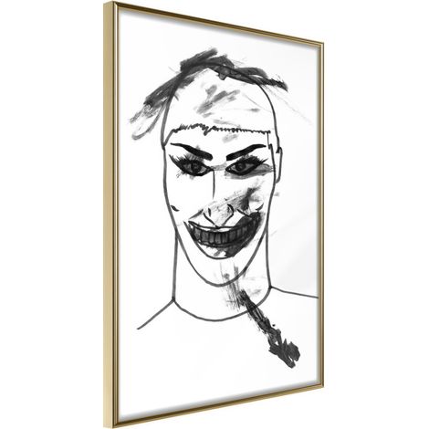 Affiche Murale Encadrée "Scary Clown" 40 x 60 cm Or (1/2)