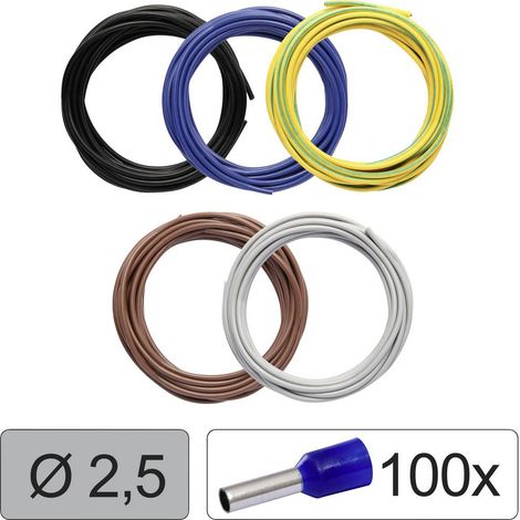 Quadrios 25CW119 Filo singolo LiFY 2.5 mm² Nero, Blu, Giallo-Verde, Marrone, Grigio 1 KIT