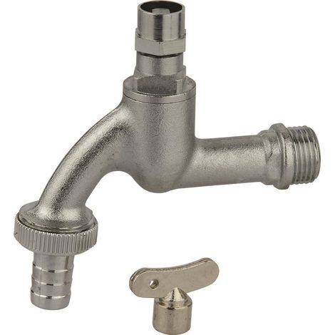KIRCHHOFF MS Auslaufventil schlüssel, Chrom, 1/2AG x 3/4AG x 1/2T (1/3)