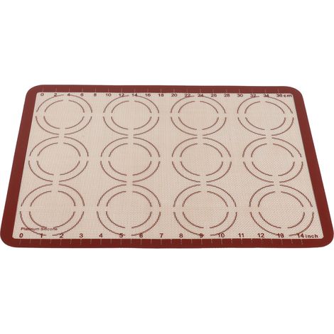 Tapis de cuisson épais en fibre de verre pour pain, fruits et desserts, 42 x 29,5 cm (12 cercles doubles sur une face, graduation sur une face) (1/5)