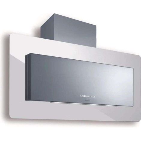 HOTTE TRISIA cm. 90 - Acier inoxydable, verre blanc - 800 m³/h (1/3)