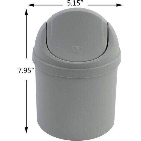 Poubelle à couvercle basculant économique mini poubelle de bureau mode créative poubelle de bureau seau mini shake couvercle petite poubelle avec couvercle en plastique salon salle de bain (1/3)