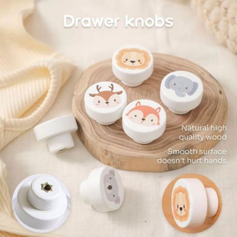 6 Pices Boutons de Tiroir Enfant en Bois 35 mm Rond Boutons darmoire pour la Chambre Armoire Poigne en Bois Bouton de FERMETURE (1/4)