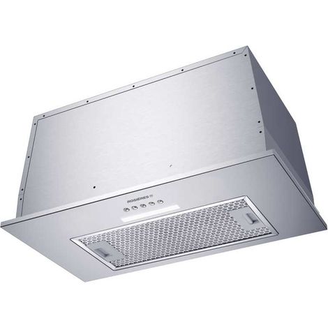 Rosieres – Groupe filtrant intégré 610 m³/h – Classe A+ – Filtre à charbon de bois démontable – Acier inoxydable – RHG56001IN (1/4)