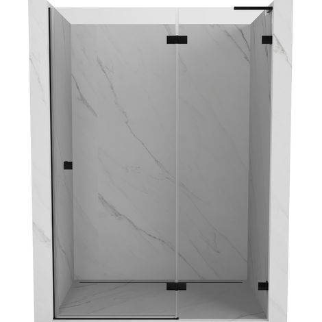 Mexen Lunar L porte de douche pivotante droite 130 cm, transparent, noir - 834L-130-000-70-00-P (1/5)