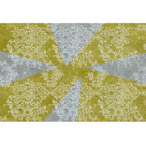 Papier peint panoramique vert et gris Tapisserie panoramique à motifs blancs oriental Papiers peints panoramiques tendances pour salon (1/3)