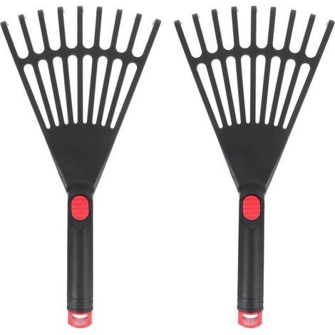 Râteaux à gazon 2 pièces Râteaux en plastique Râteaux de jardinage pratiques Râteaux à feuilles mortes durables (1/5)