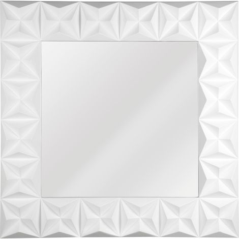 Interiors by Premier 3D Effect Wall Mirror with White High Gloss, Easy to Clean Bedroom Mirror, High-quality Bathroom Mirror (1/5)