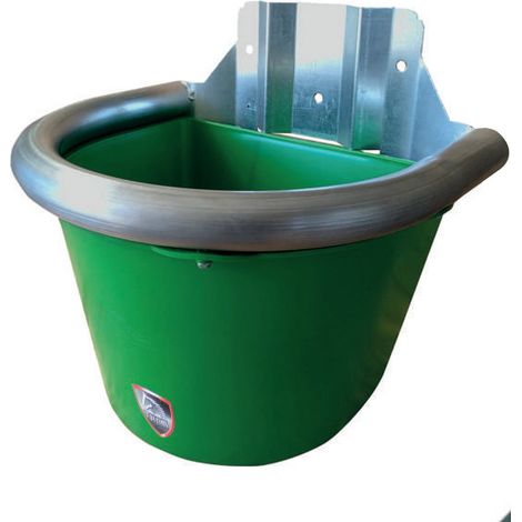 Taglia unica, Verde: Mangiatoia da parete rinforzata in ferro con tappo di scarico 16lt