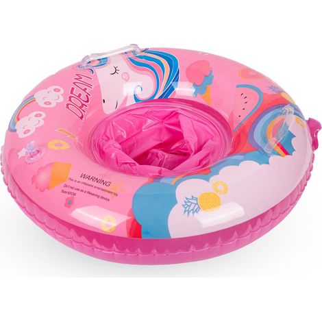 Bouée licorne gonflable pour bébés filles de 6 à 36 mois avec siège, et enfants de 1 à 3 ans. (1/3)