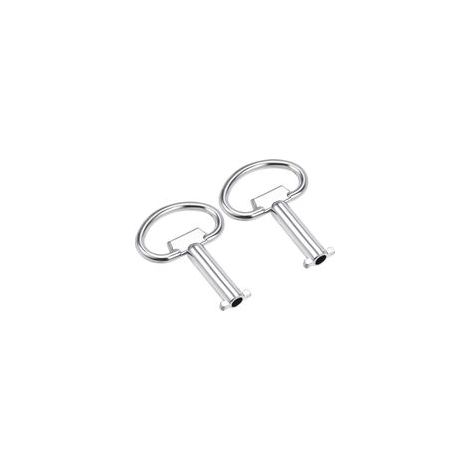 2Pcs sourcing map Électrique Coffret Clé Zinc Alliage Eau Mètre Boîte Clé Unique Voie Fendue (1/5)