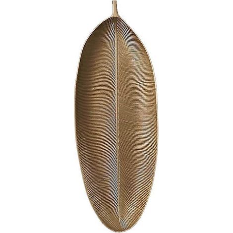 Nordic decorative plateau doré leaves forme plateau de service jewelry pallet fruits snack plat table rangement (1/5)