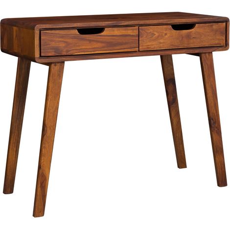 tavolo da toilette in legno di Sheesham / palissandro 90x40x77 noce laccato MALMÖ 2 114