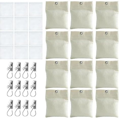 Lot de 12 poids de toile de 425 g avec pinces métalliques en polyéthylène refermables pour jardin, tonnelle, rideaux de terrasse (1/5)