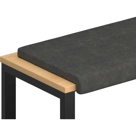 Cojín de banco Cuero sintético Negro Profundidad 35 cm vidaXL