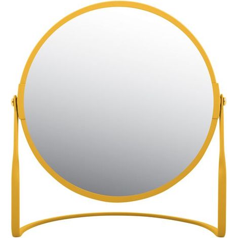 Miroir grossissant sur pied Acier AKIRA Safran mat Spirella