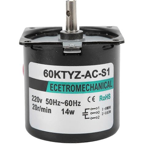 14-W-Wechselstrom-Synchronmotor mit Permanentmagneten, niedrige Drehzahl, hohes Drehmoment, bidirektionale Mittelwelle XD60KTYZ, 20 U/min, 220-V-Netzteil (1/5)