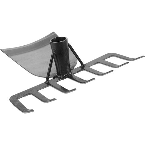 Houe de Jardin Multifonction en Acier Inoxydable Noir Robuste Tête Combinée Bêche et Râteau, pour Ameublir la Terre, Design Solide, Outil de Jardinage Pratique (1/5)