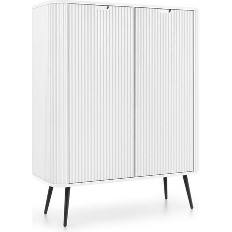 Credenza Bianco, Piedi Nero, 103 x 129 x 39 cm (1/3)