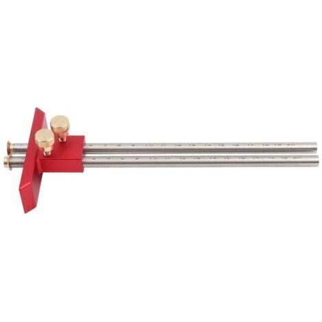 Jauge De Marquage De Roue, Règle De Traçage À Double Tête En Acier Inoxydable Jauge De Marquage Outil De Traçage Du Bois Menuiserie Pour Le Marquage Du Bois